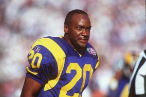 13 Nov 1994: Defensive end Darryl Henley of the Los Angeles Rams scowls on the field during their 20-17 loss to the the Los Angeles Raiders at Anaheim Stadium in Anaheim, California.