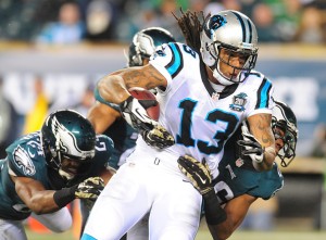PHILADELPHIA, PA - NOVEMBER 10: Kelvin Benjamin #13 of the Carolina Panthers scores a touchdown against the Philadelphia Eagles on November 10, 2014 at Lincoln Financial Field in Philadelphia, Pennsylvania. (Photo by Evan Habeeb/Getty Images)