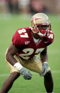 28 Aug 1999: Tay Cody #27 of the Florida State Seminoles gets ready to move on the field during the game against the Louisiana Tech Bulldogs at the Doak Campbell Stadium in Tallahassee, Florida. The Seminoles defeated the Bulldogs 41-7.
