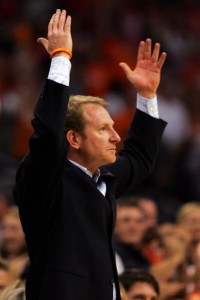PHOENIX - MAY 16:  Phoenix Suns owner Robert Sarver reacts during the game against the San Antonio Spurs in Game Five of the Western Conference Semifinals during the 2007 NBA Playoffs at US Airways Center on May 16, 2007 in Phoenix, Arizona. NOTE TO USER: User expressly acknowledges and agrees that, by downloading and or using this Photograph, user is consenting to the terms and conditions of the Getty Images License Agreement.   (Photo by Lisa Blumenfeld/Getty Images)